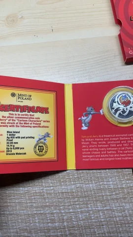 Tom and jerry niue islands 2013 1$ dollar silver coin — फ़ोटो 3/3