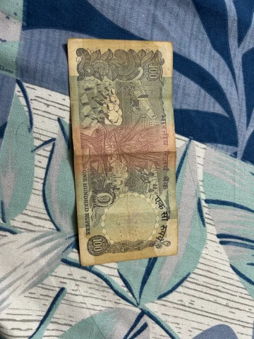 1992 100 Rupees Old Agriculture note Dr. C. Rangarajan, with fancy number — photo 2 of 2