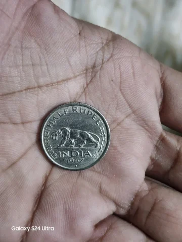 1947 Half rupees George VI Coin