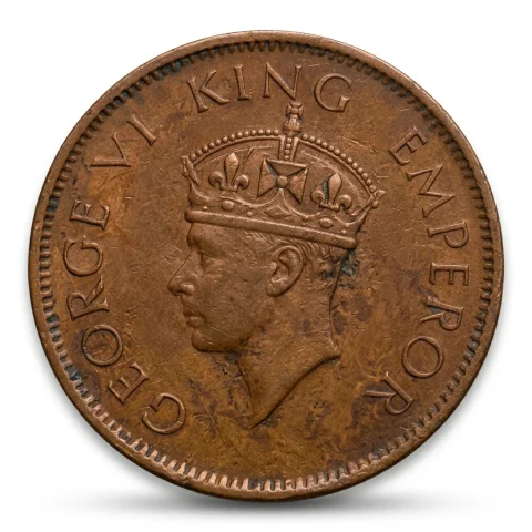 British India ¼ Anna 1940 King George VI – One Quarter Anna Copper Coin