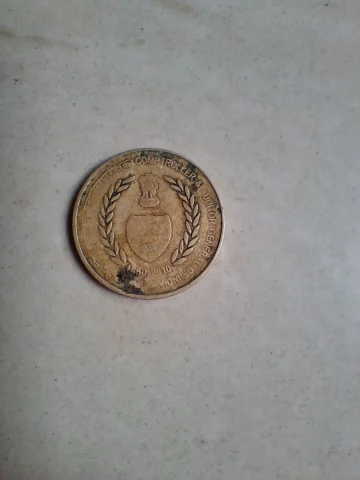 1960- 2010, Comptroller and auditor general of india 5 rupees coin
