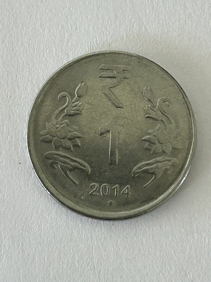 1 Rs error coin 2014 hydrabad mint — photo 1 of 2