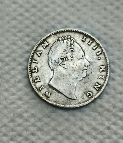 1835 British India One rupee William IV silver coin — 1 रुपये का सिक्का, फ़ोटो 2/2