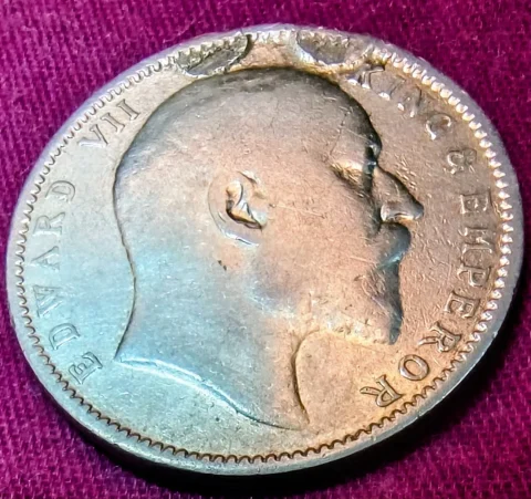 1903 Edward vii King Emperor One Rupee Silver Coin