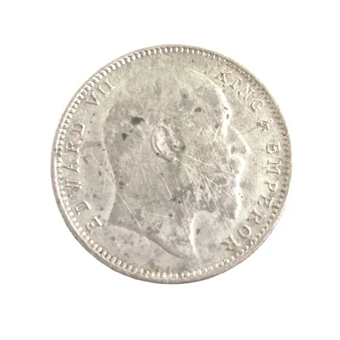 British India 1907 Edward VII King & Emperor One Rupee Silver Coin - Authentic Collectible — photo 2 of 2