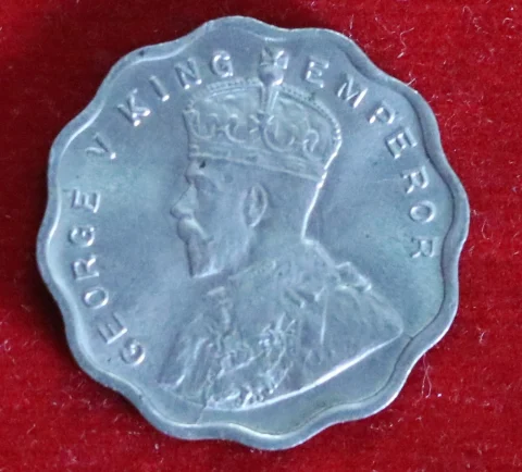 George V 1935 nickel; one anna