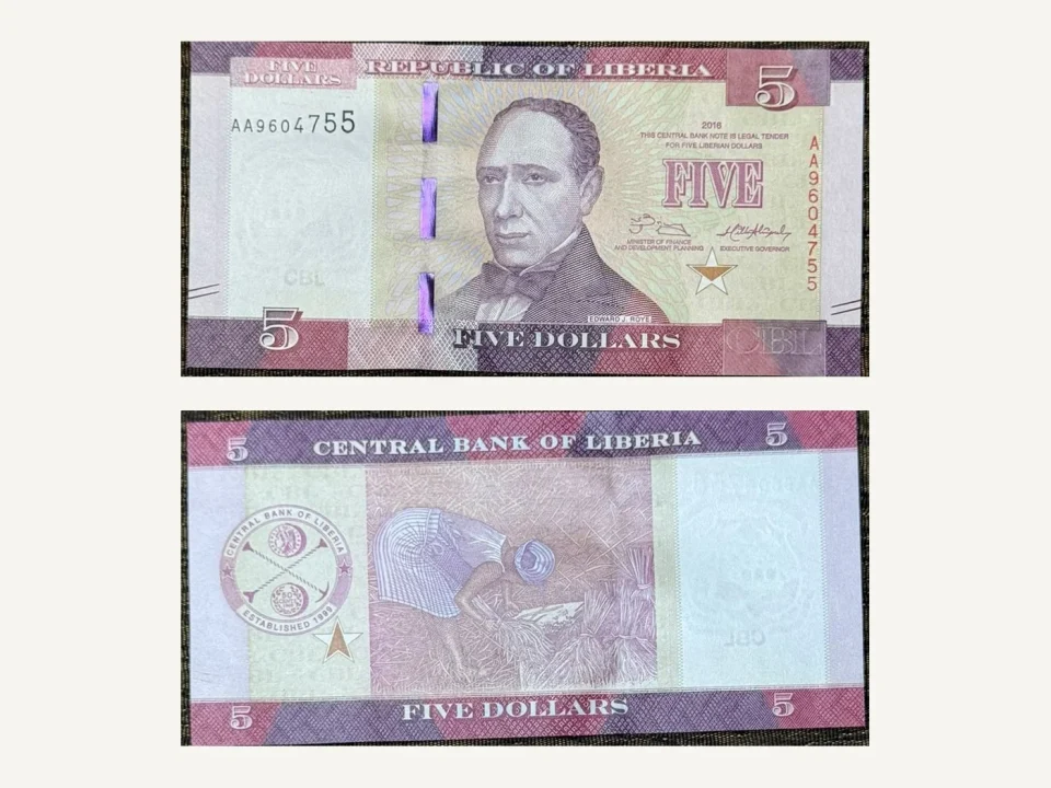 Liberia 5 Dollars Banknote UNC 2016 Edward J Roye Rice Harvest