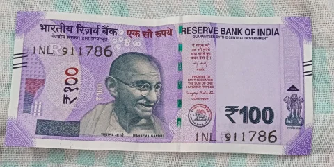 Rare 786 ending 100 rupees note Holy number 786 UNC