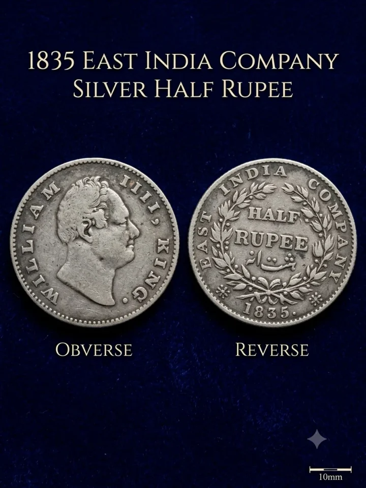 1835 William Half rupee — coin, photo 1 of 3
