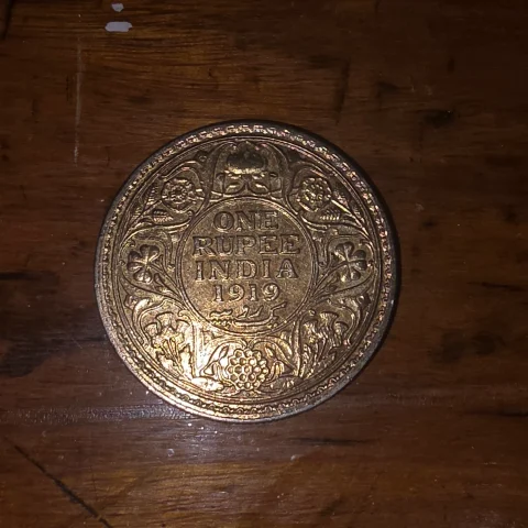 One Rupee India 1919 George v king