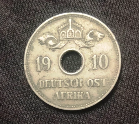 1909 German East Africa 10 Heller coin — फ़ोटो 1/2