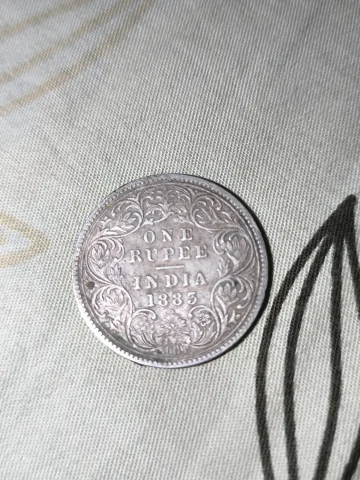 1883 Victoria Empress 1 Rupee Silver Coin (Calcutta Mint)