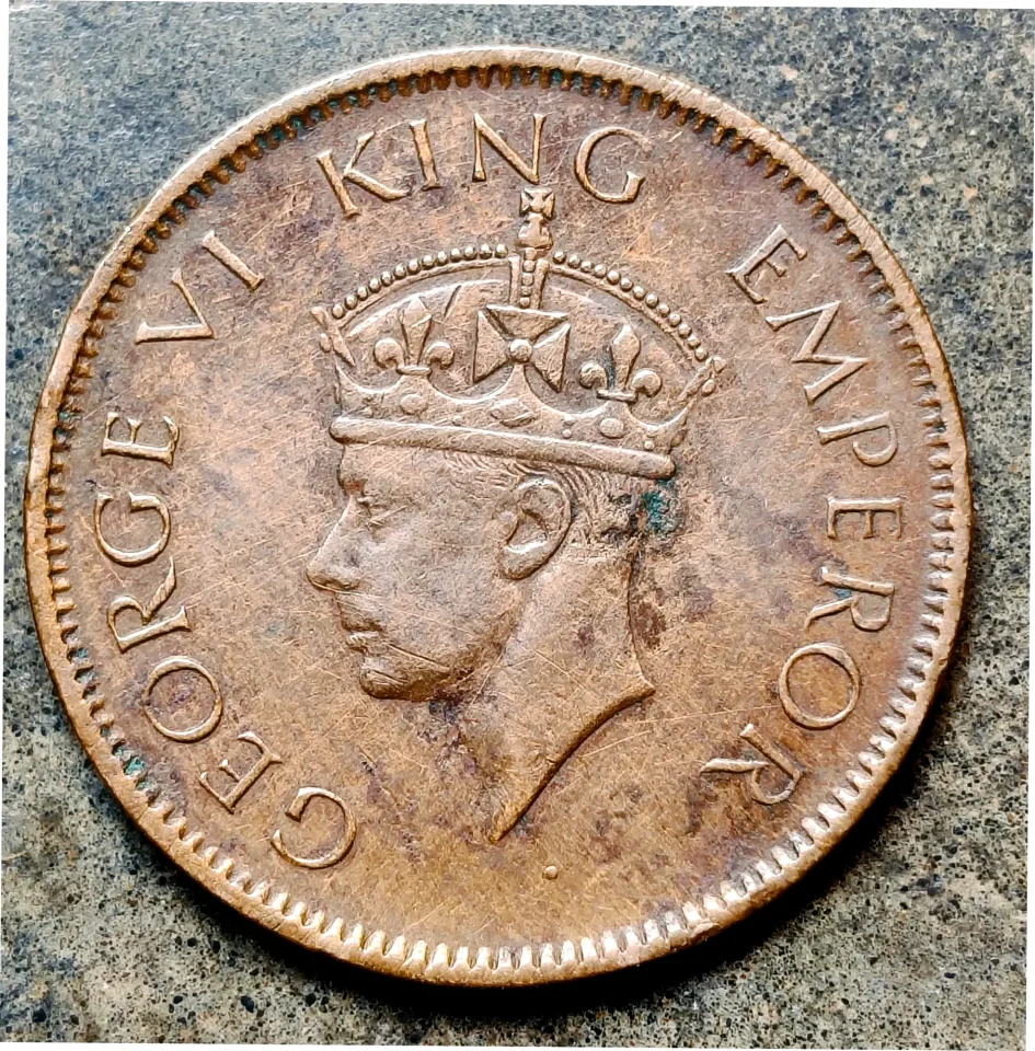 British India ¼ Anna 1940 King George VI – One Quarter Anna Copper Coin — photo 1 of 2