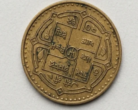1 Rupee Nepal Coin - Pagoda Temple Design — photo 2 of 2