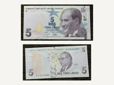 Turkey 5 Lira Banknote UNC 2009 E9 Series Mustafa Kemal Ataturk Aydin Sayili