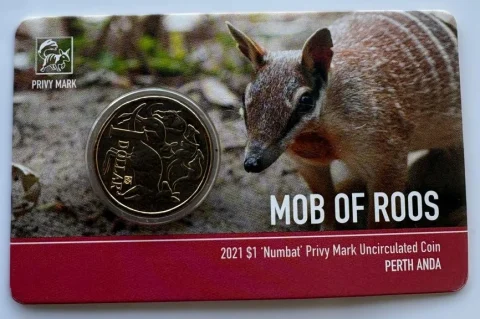 2021 - AUD 1 Dollar - Mob of Roos - Private Collection - Privy Mark