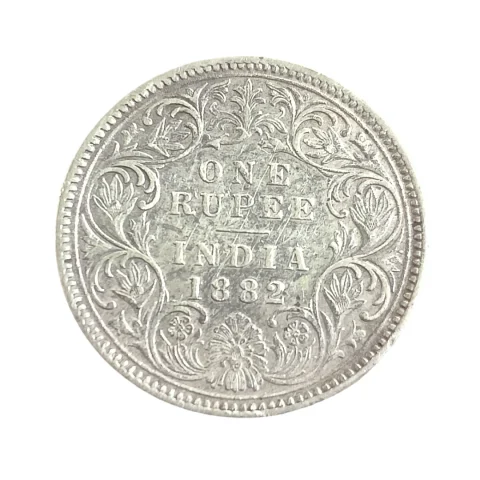 1882 Victoria Empress Silver One Rupee Coin
