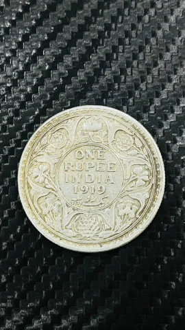 1919 ONE RUPEE INDIA GEORGE V KING EMPEROR