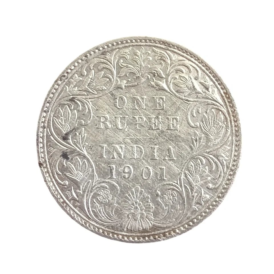 British India 1901 Victoria Empress One Rupee Silver Coin - Authentic Collectible — photo 1 of 2