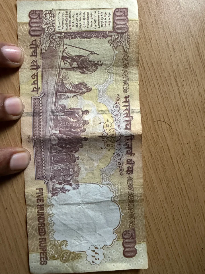 Indian 500 Rupees old note