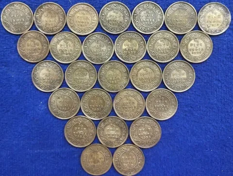 👉🏻 🇮🇳 BRITISH INDIA 🇮🇳 ##GEORGE V - 1/2 PICE ##COMPLETE SET A SUPER RARE COMPLETE SET OF 25 COINS, 1/2… — photo 2 of 2