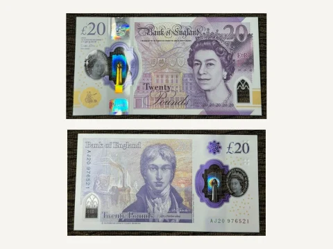 UK 20 Pounds Banknote 2020 Polymer UNC Queen Elizabeth II J.M.W. Turner