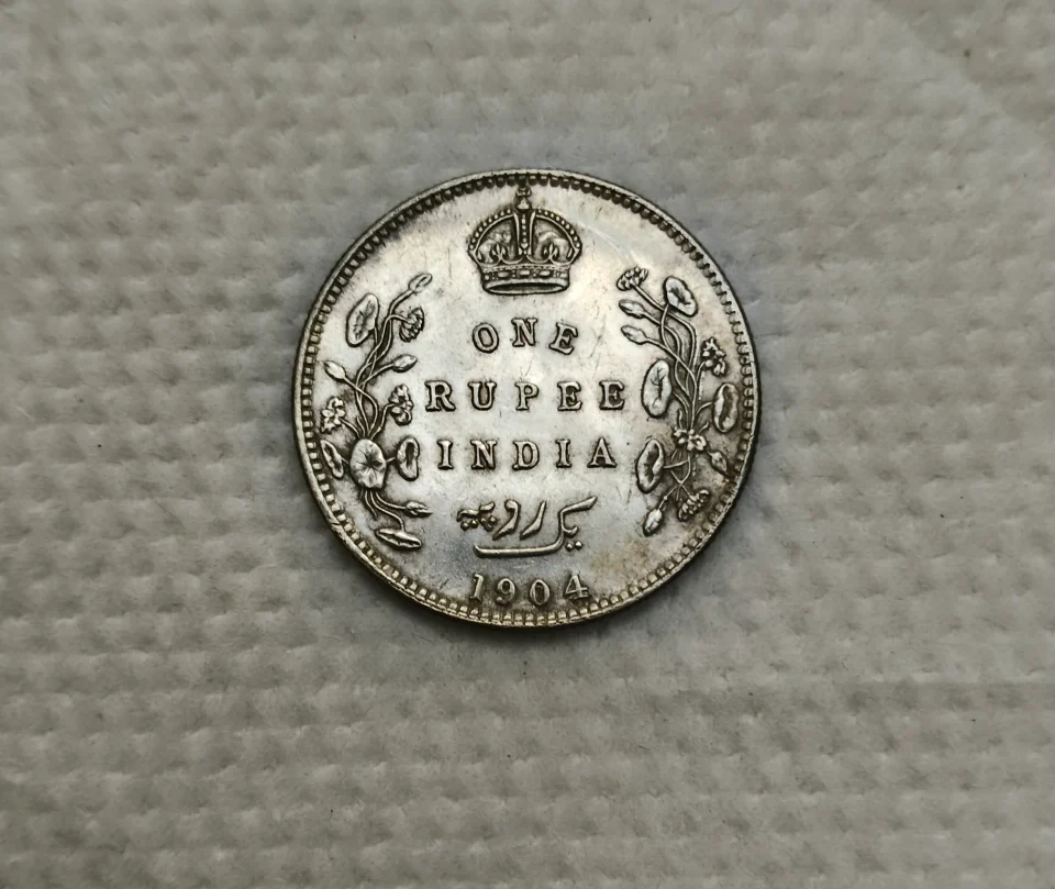 1904 One Rupee Silver Coin featuring King Edward VII — photo 1 of 2