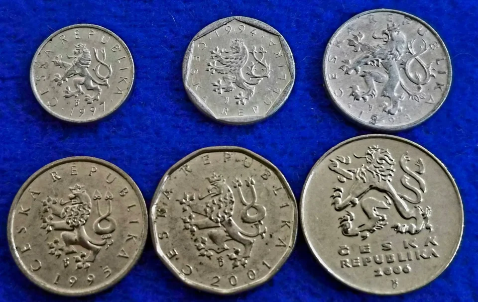 . 👉🇨🇿 Czech Republic 🇨🇿 10 Haleru 20 Haleru 50 Haleru 1 Koruna 2 Koruna 5 Koruna — photo 1 of 2