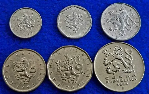 . 👉🇨🇿 Czech Republic 🇨🇿 10 Haleru  20 Haleru 50 Haleru   1 Koruna   2 Koruna   5 Koruna