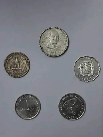 1990 Old coins of Jamica, USA, Qatar, UAE, Nigeria — फ़ोटो 2/2
