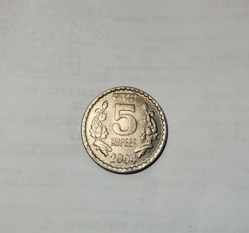 2004 kolkata mint 5 rupees old coin