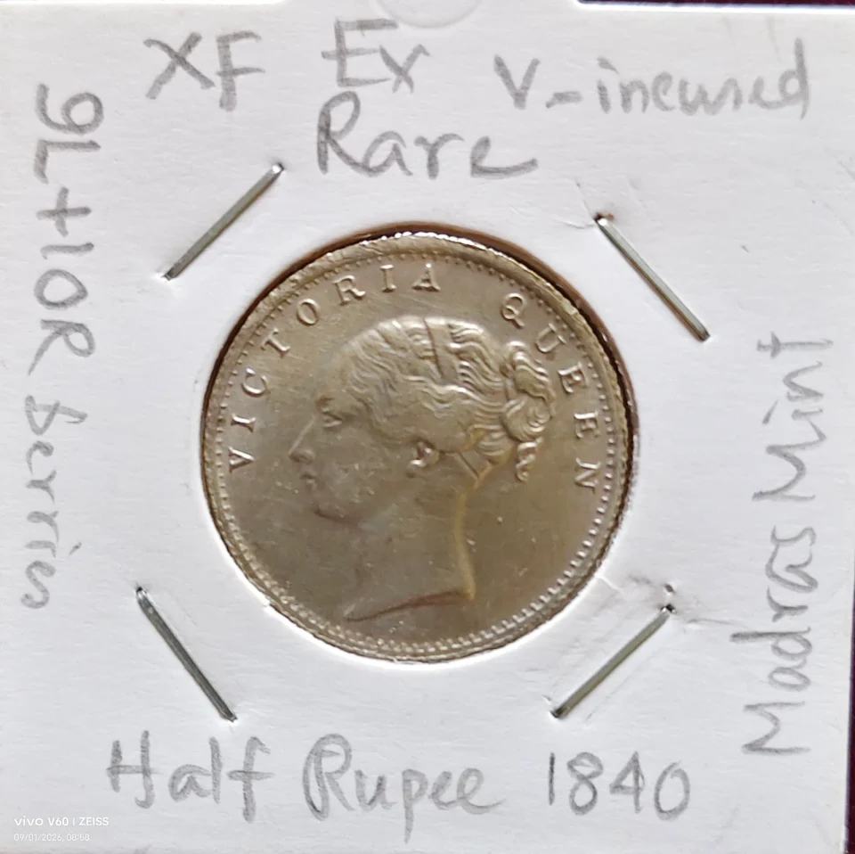 1840 Half Rupee Victoria Queen