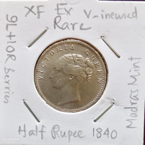 1840 Half Rupee Victoria Queen