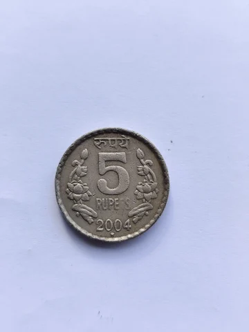 FIVE RUPPE COIN, 2004 HYDERABAD MINT RARE COIN
