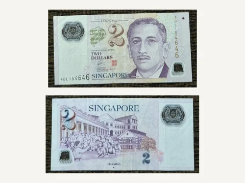 Singapore 2 Dollars Polymer Banknote Portrait Series Education Theme