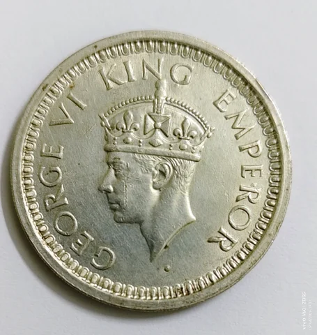 1944 George V Bombay Mint Silver 1 rupee Coin