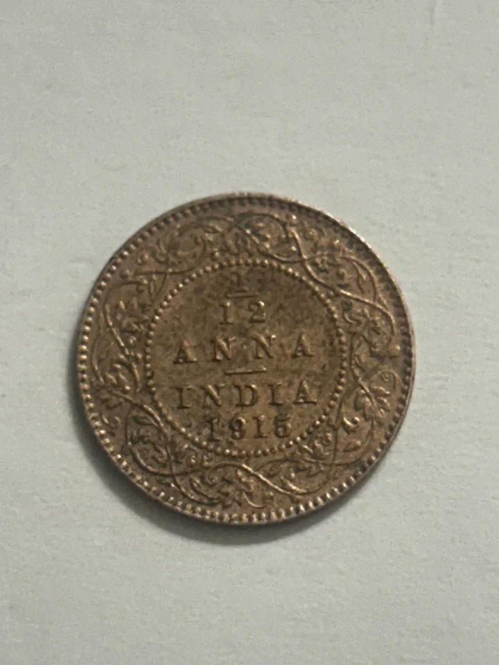1915 1/12 Anna rarest Bombay mint mark rare GEORGE V KING EMPREROR — coin, photo 1 of 2