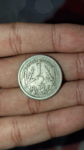 Aadha rupya rare kolkata mint coin