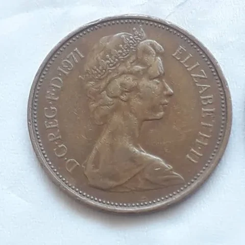 2 new pence coin 1971 rates coin Elizabeth